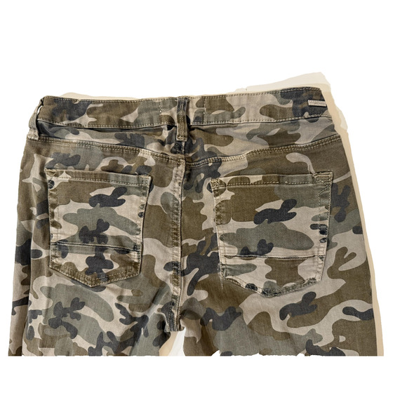 Kendall + Kylie Jeans Womens 26 Green Gray Camo Camouflage Skinny Stretch Denim - Picture 4 of 7